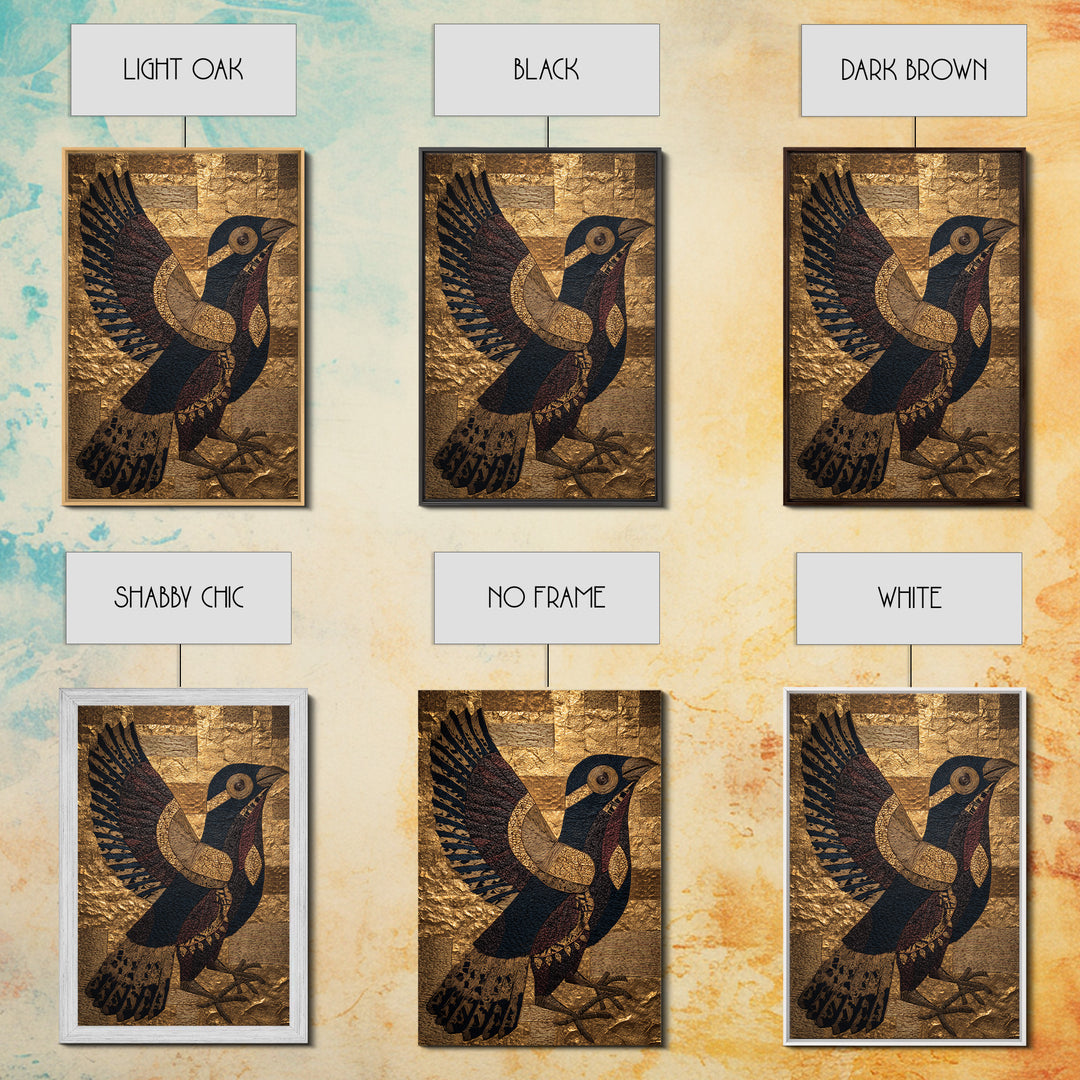 Gold Textured African Bird Wall Art, Black And Gold Tribal Art Print, Afrocentric Decor, Cultural Home Decor Gift, Statement Piece