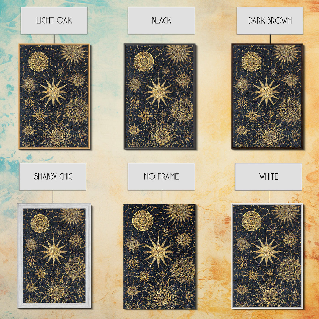 Gold Celestial Mandala Canvas Print, Black And Gold Abstract Wall Art, Spiritual Boho Decor, Modern Home Decor Gift, Large Decor Art