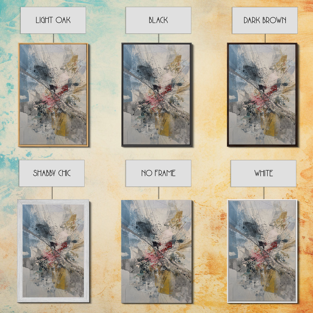 Dynamic Urban Network Abstraction Canvas Print, Abstract Wall Art, Modern Office Decor, Contemporary Blue Beige Home Decor