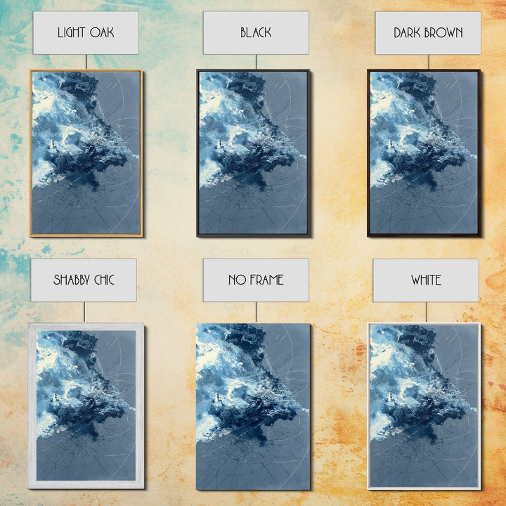 Blue Storm Abstract Energy Canvas Print, Modern Wall Decor, Large Abstract Wall Art, Contemporary Office Decor Gift For Home