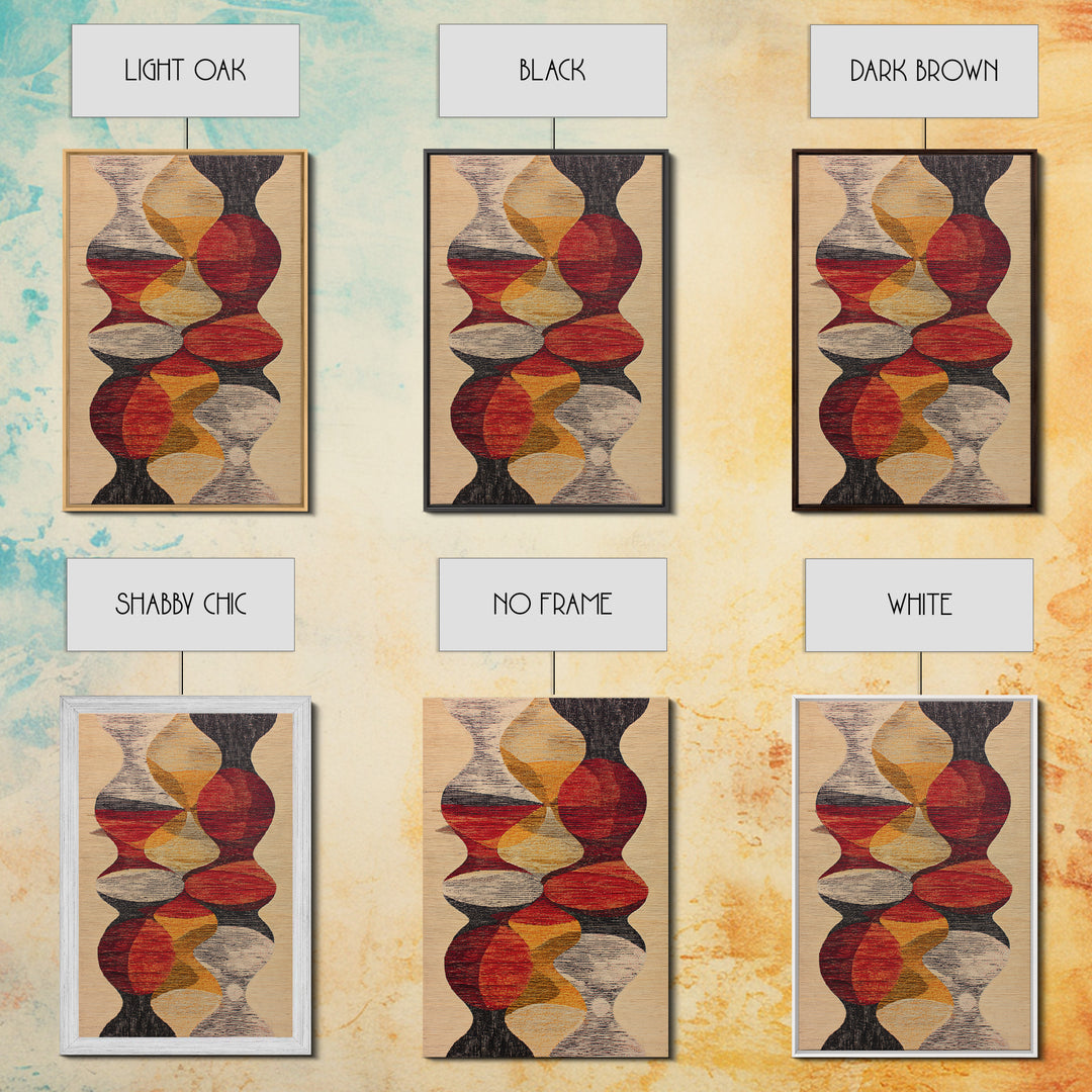Earth Tone Abstract Textile Framed Canvas Print, African Fabric Inspired Geometric Wall Decor, Boho Minimalist Home Art Gift