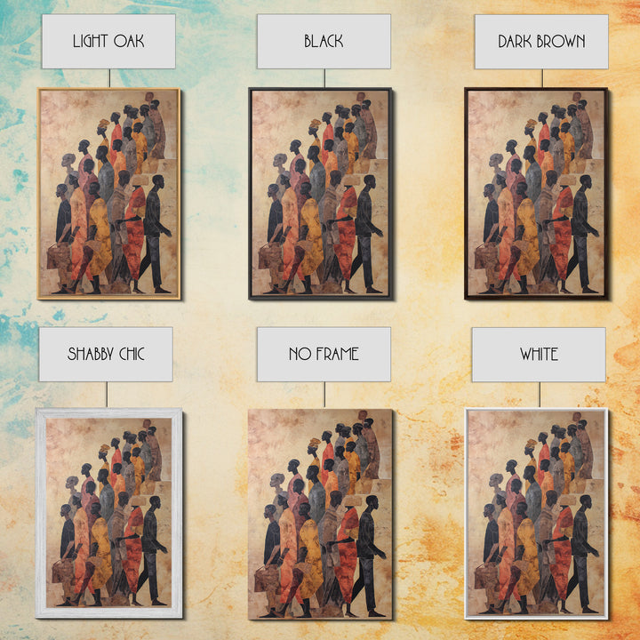 African Diaspora Procession Of Figures Wall Art, African American Art, Black Culture Art, Cultural Wall Art, Modern Black Art