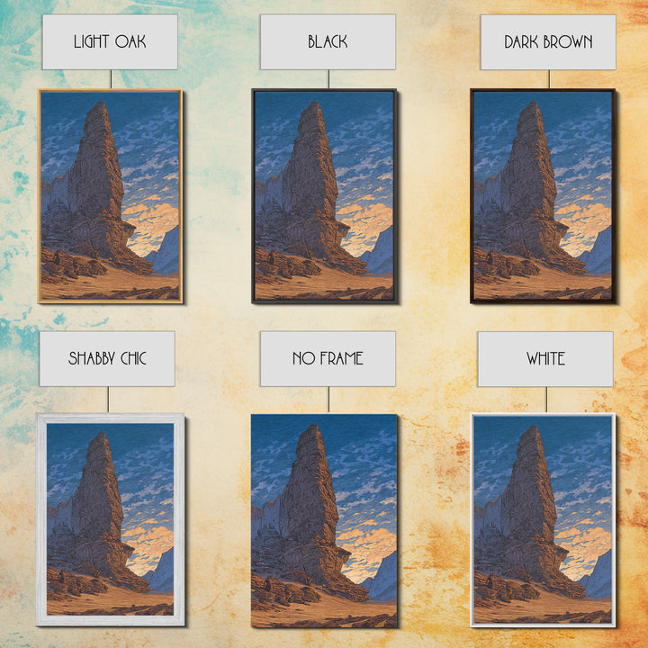 Towering Desert Monolith Under Blue Sky Wall Art, African Landscape, Modern Wall Art, Large Wall Art, Earth Tone Wall Art