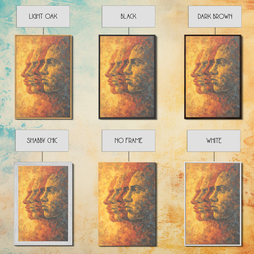 Warm Abstract African Faces Wall Art, Modern African Art, Cultural Portrait Canvas Print, Earth Tone Office Decor Gift For Her