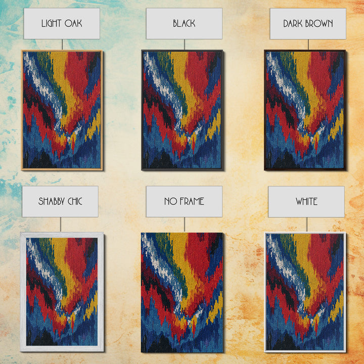 Bold Abstract Flame Feather Wall Art, Colorful African Inspired Canvas Print, Textile Art, Vibrant Modern Home Decor Gift