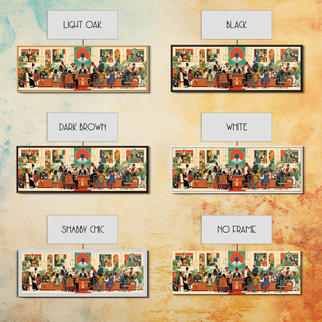 African Community Courtroom Wall Art, Modern African Art, Black Culture Canvas Print, Vibrant Statement Office Decor Gift