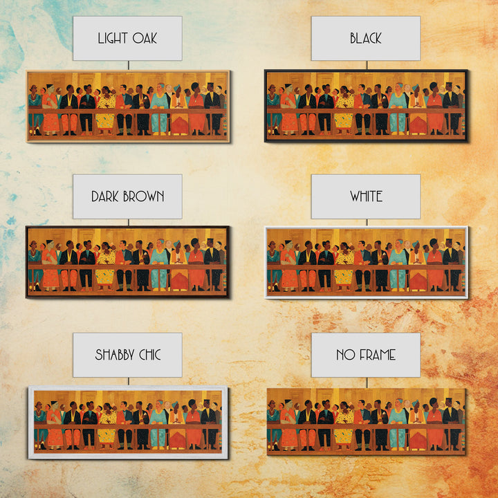Elegant African Community Gathering Wall Art, Black Culture Canvas Print, Afrocentric Decor, Juneteenth Home Decor Meaningful Gift