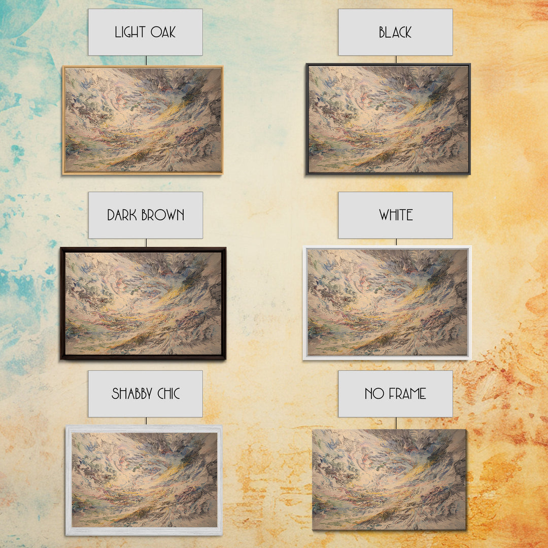 Swirling Abstract Sky And Mountain Canvas Print, Dreamy Wall Art, Contemporary Canvas, Textured Art Print Home Decor Gift