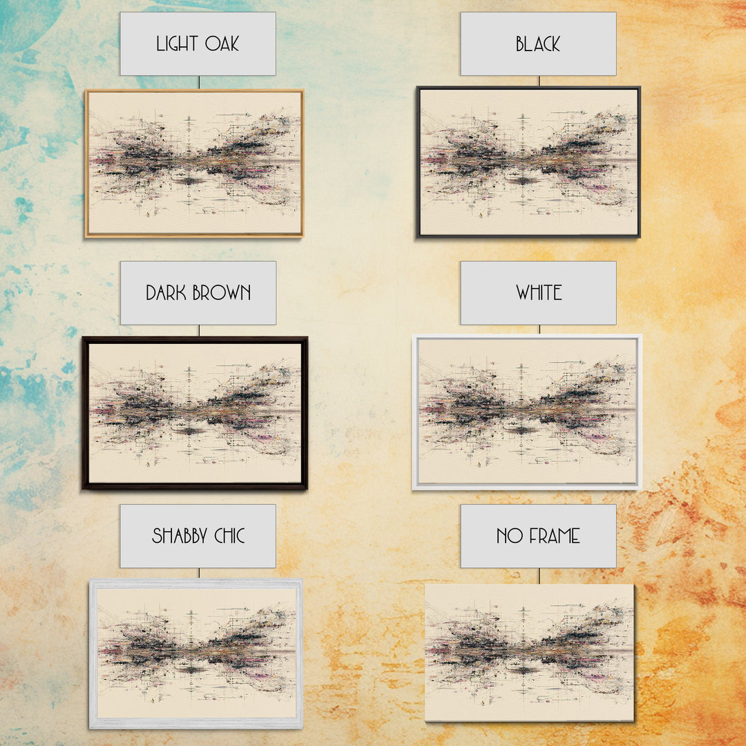 Expansive Abstract Data Field Wall Art, Modern Geometric Lines, Minimalist Office Decor For Tech Studio And Home Gallery