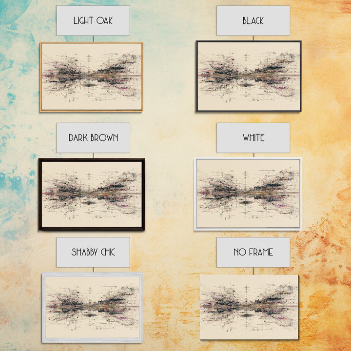 Expansive Abstract Data Field Wall Art, Modern Geometric Lines, Minimalist Office Decor For Tech Studio And Home Gallery