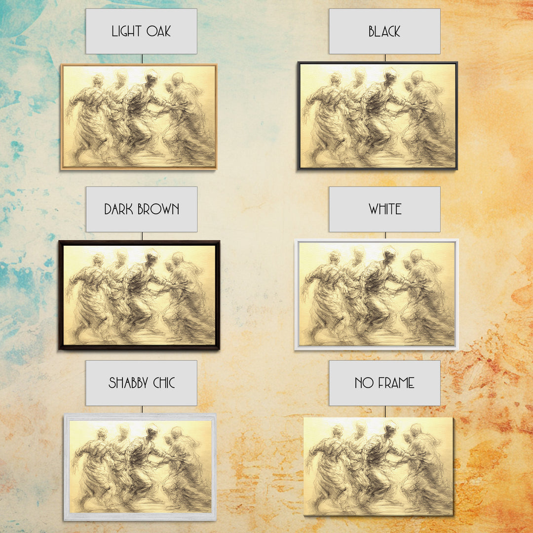 Golden Charcoal African Dance Wall Art, Movement Figure Sketch, Cultural Art Print, African Celebration, Elegant Home Decor