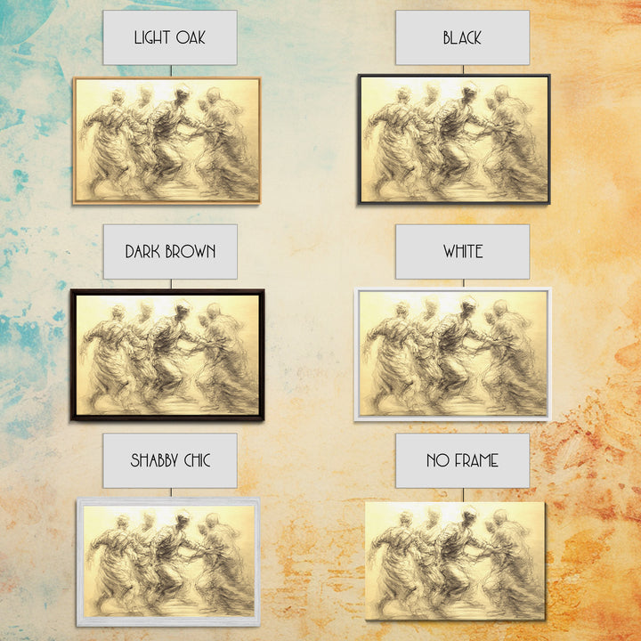 Golden Charcoal African Dance Wall Art, Movement Figure Sketch, Cultural Art Print, African Celebration, Elegant Home Decor