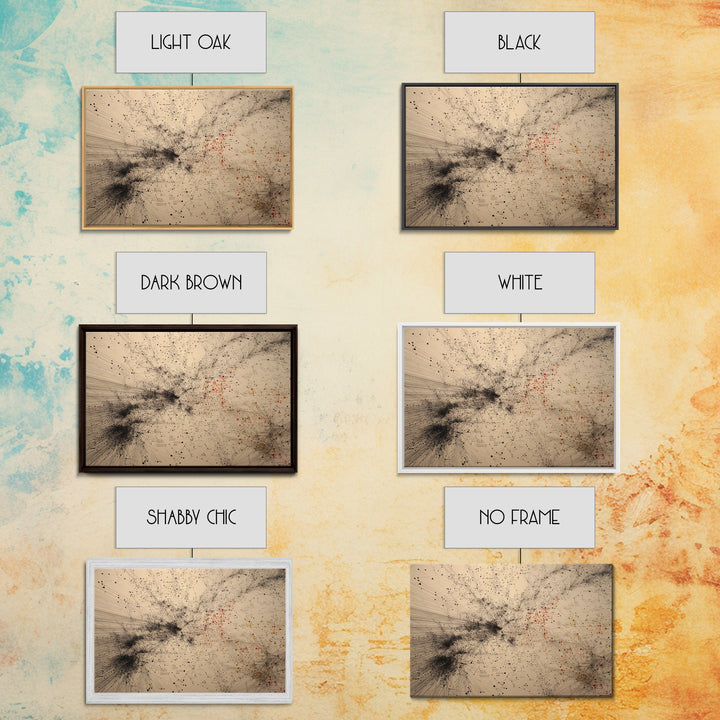 Beige Network Constellation Abstract Canvas Print, Modern Art, Digital Wall Art, Minimalist Office Decor, Unique Wall Decor