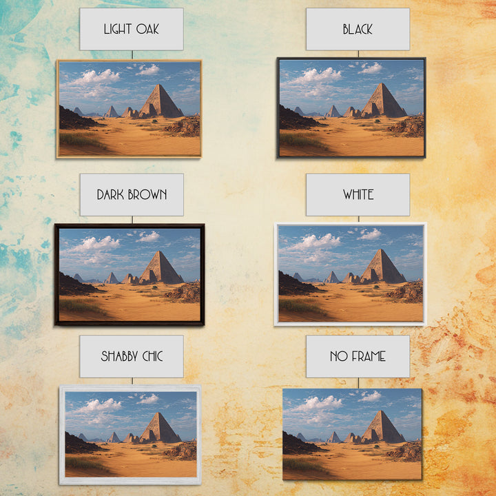 Wide Desert Pyramid Panorama Wall Art, African Egyptian Art, Ancient African Art Print, Safari Decor, Statement Wall Decor