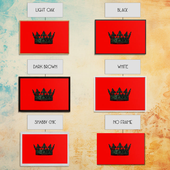 Black Crown On Red Background Wall Art, African Queen Decor, Royal Afrocentric Print, Bold Modern Black Culture Art, Statement Wall Decor