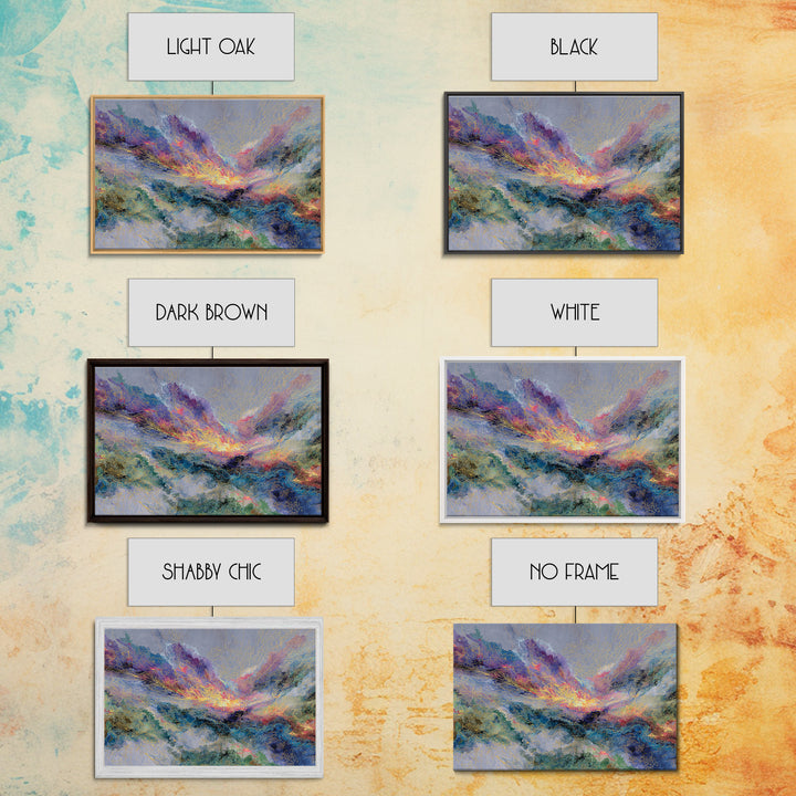 Colorful Abstract Mountain Light Canvas Print, African Art Abstract, Modern Wall Art, Luxury Home Decor, Textured Painting