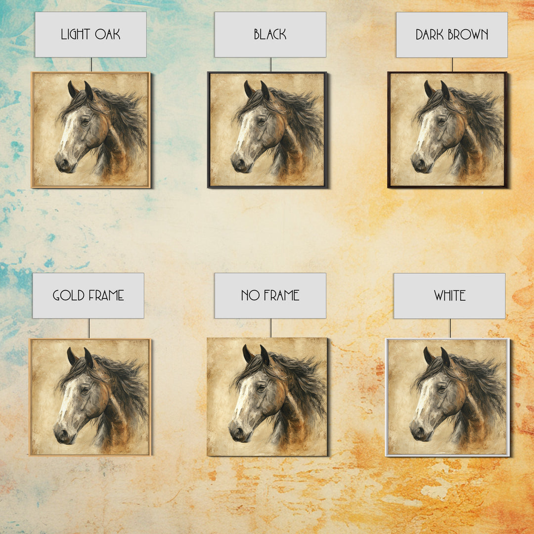 Majestic Horse Head Canvas Print, Animal Art, Modern Decor, Living Room Decor, Fine Art, Creature, Home Decor, Wall Decor, ANI-1x1-75