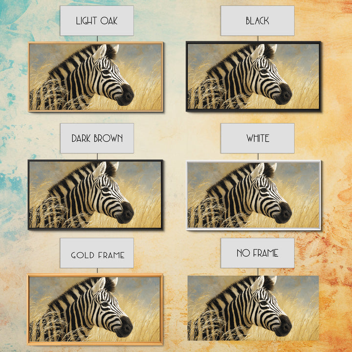 Zebra Portrait with Bold Graphic Stripe Pattern Canvas Print, Animal Art, Decor, Living Room Decor, Fine Art, Creature, ANI-2x1-61
