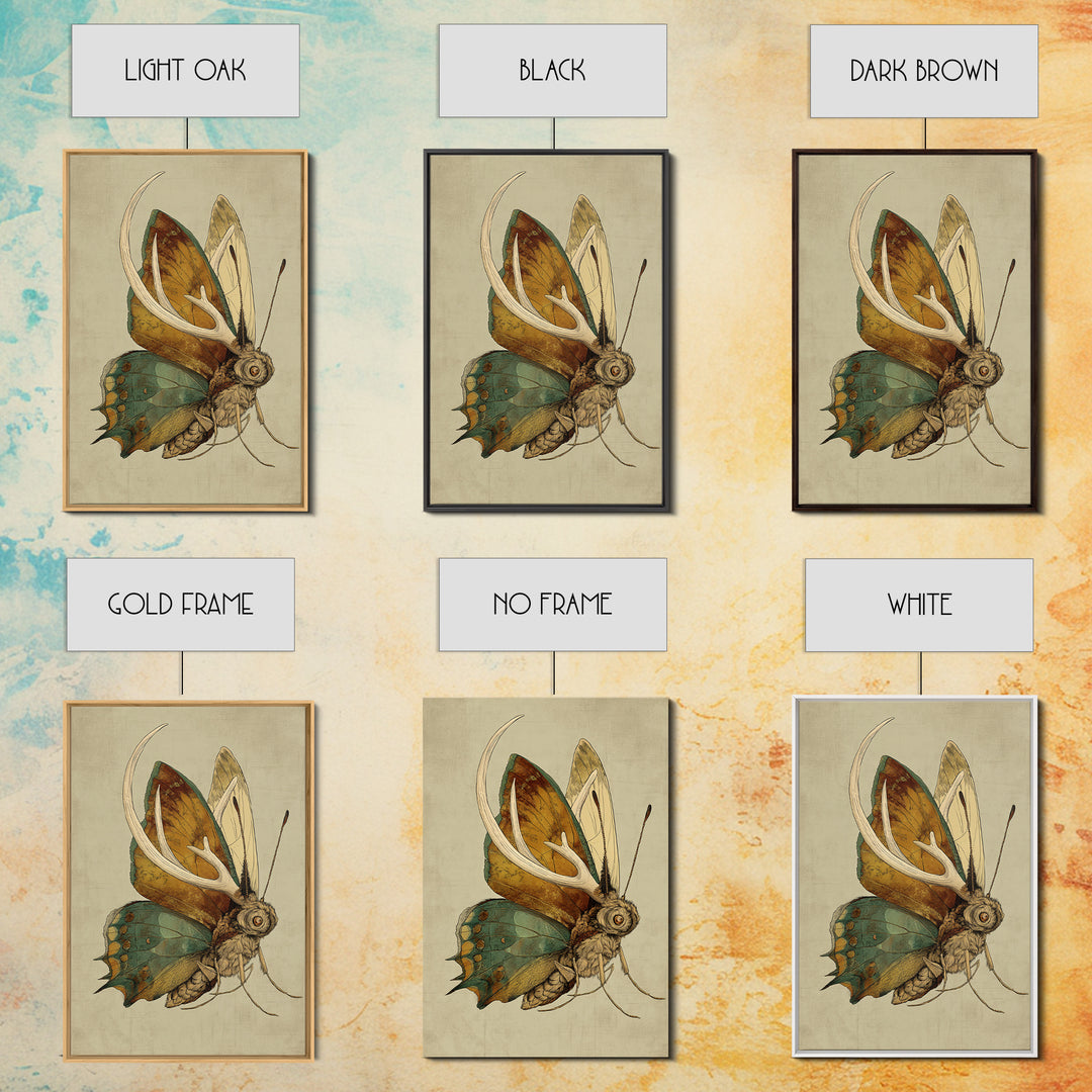 Butterfly Specimen Composition Canvas Print, Animal Art, Statement Artwork, Living Room Decor, Fine Art, Creature, Wall Decor, ANI-2x3-31