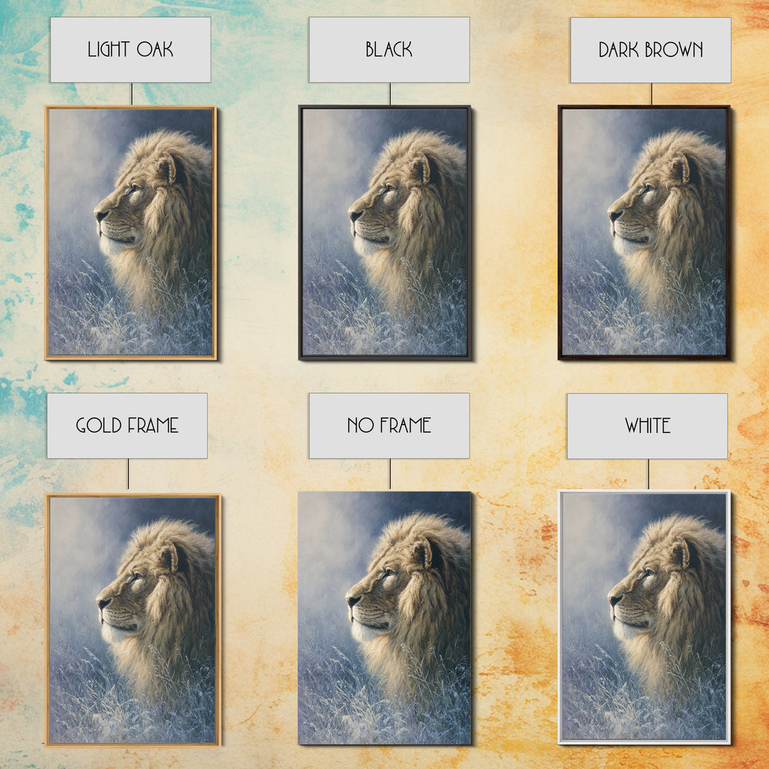 Regal Lion Profile Canvas Print, Animal Art, Original Painting, Living Room Decor, Fine Art, Creature, Boho Wall Art, ANI-2x3-65