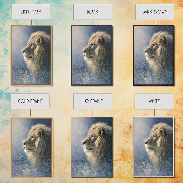 Regal Lion Profile Canvas Print, Animal Art, Original Painting, Living Room Decor, Fine Art, Creature, Boho Wall Art, ANI-2x3-65