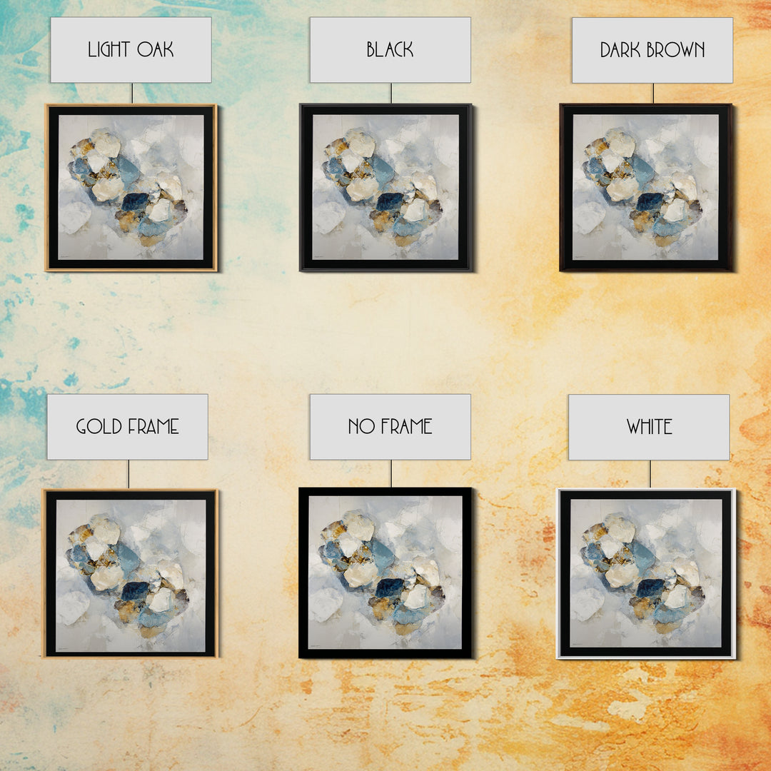Modern Sculptural Shapes Rendered as Painted Forms Framed Canvas Print, Art, Resin Art, Living Room Decor, Abstract Art, ART-1x1-78
