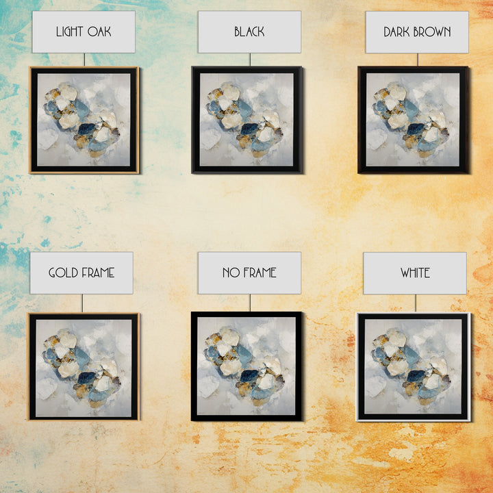 Modern Sculptural Shapes Rendered as Painted Forms Framed Canvas Print, Art, Resin Art, Living Room Decor, Abstract Art, ART-1x1-78