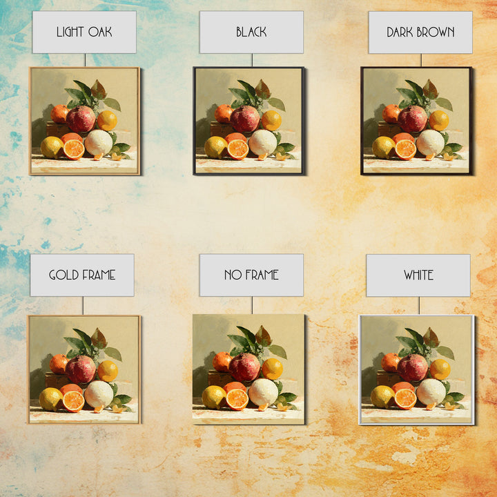 Bold Pop Fruit Composition Framed Canvas Print, Art, Luxury Decor, Living Room Decor, Fine Art, Metal Wall Art, ART-1x1-88