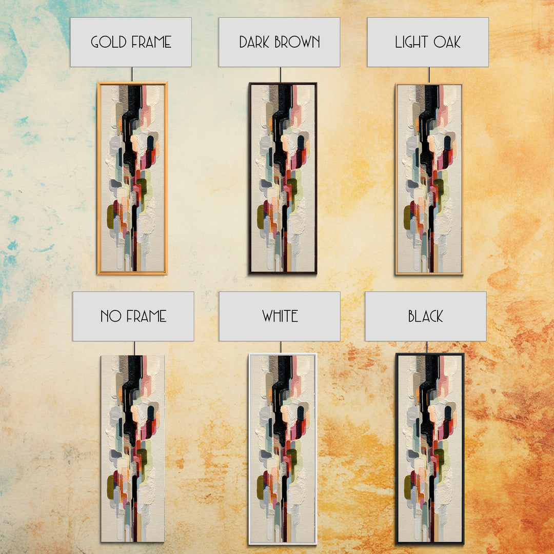 Contemporary Abstract with Layered Pigments and Energetic Framed Canvas Print, Art, Resin Art, Living Room Decor, Fine Art, ART-1x3-62