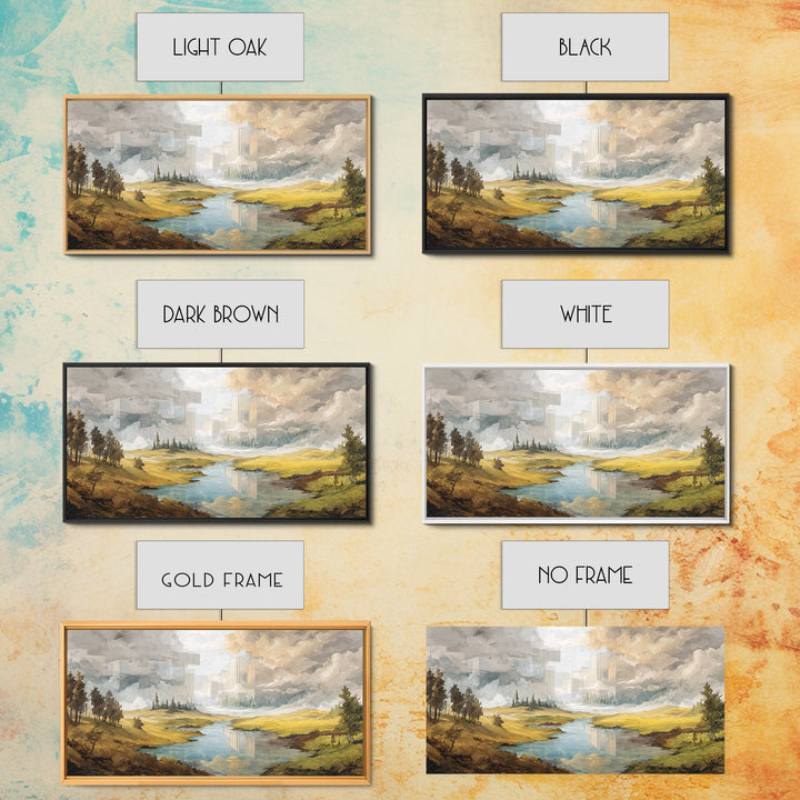 Surreal Dream Landscape Framed Canvas Print, Art, Contemporary Art, Living Room Decor, Fine Art, Art Deco, Original Art, ART-2x1-7