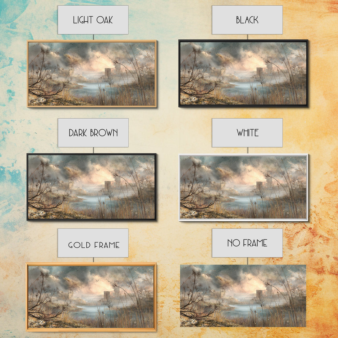 Surreal Dream Landscape Framed Canvas Print, Art, Wood Wall Art, Living Room Decor, Fine Art, Modern Decor, Fine Art Print, ART-2x1-79
