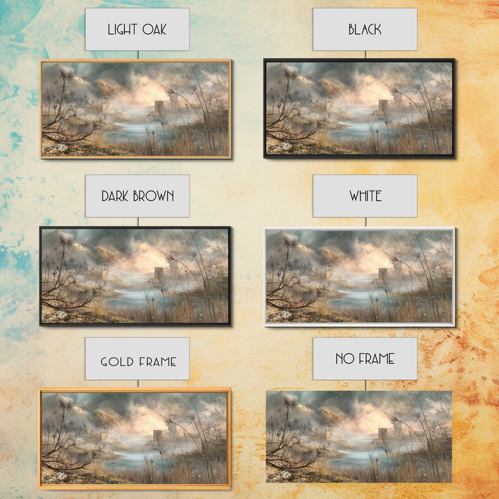 Surreal Dream Landscape Framed Canvas Print, Art, Wood Wall Art, Living Room Decor, Fine Art, Modern Decor, Fine Art Print, ART-2x1-79