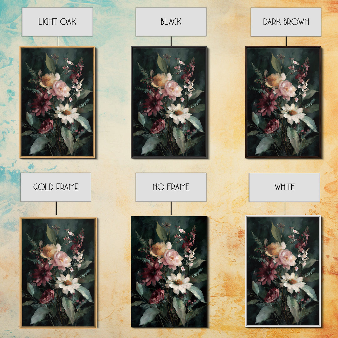 Painterly Meadow with Loose Impressionist Flowers Canvas Print, Art, Boho Wall Art, Living Room Decor, Fine Art, ART-2x3-23
