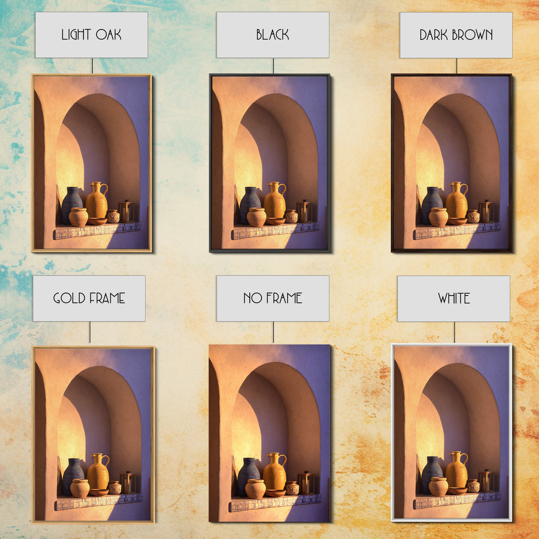 Architectural Archway in Warm Mediterranean Light Framed Canvas Print, Art, Gallery Decor, Living Room Decor, Fine Art, ART-2x3-30