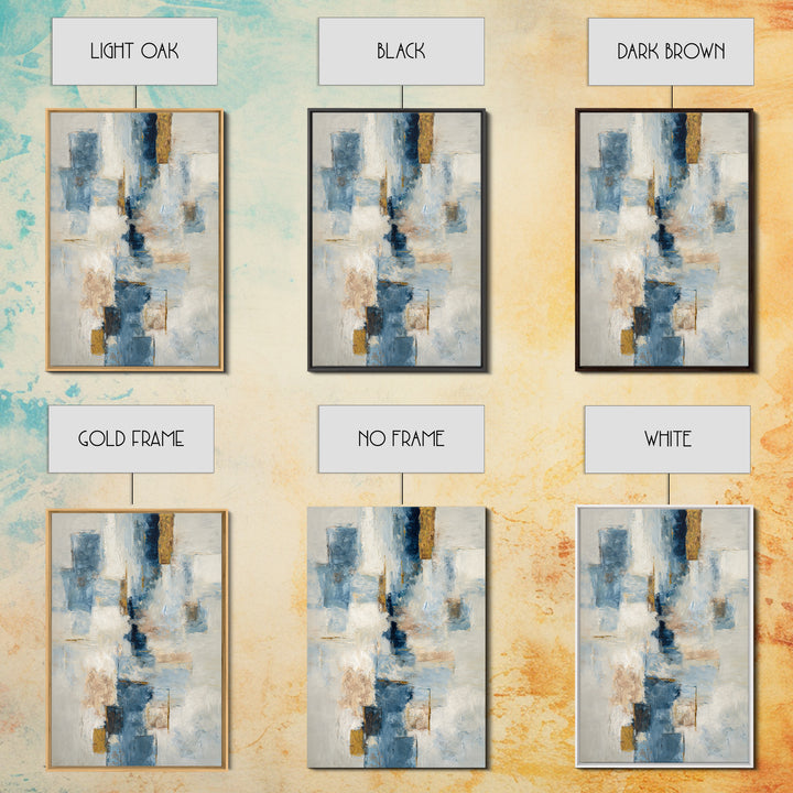 Modern Sculptural Shapes Rendered as Painted Forms Framed Canvas Print, Art, Luxury Decor, Living Room Decor, Abstract Art, ART-2x3-38