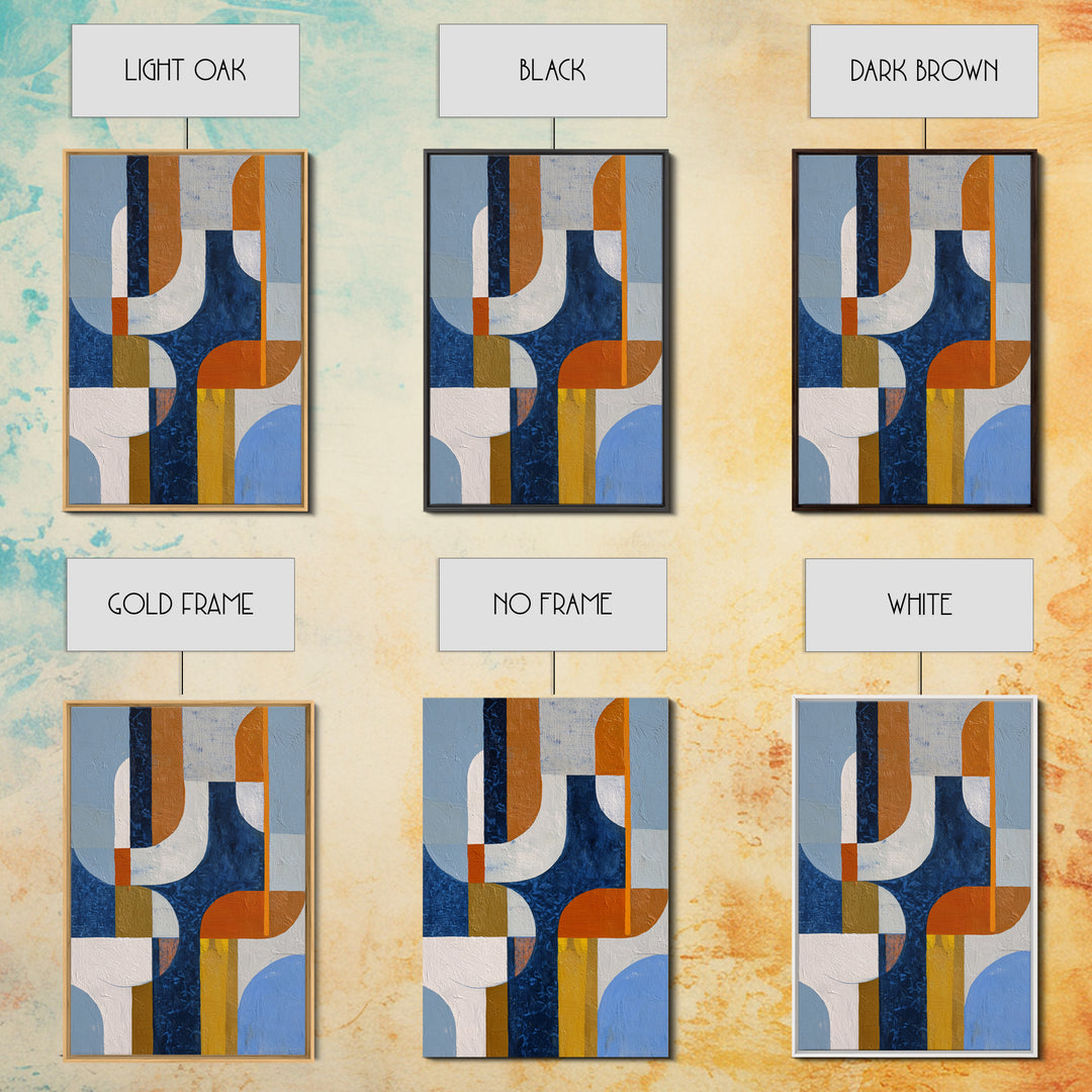 Geometric Color Study Framed Canvas Print, Art, Art Commission, Living Room Decor, Abstract Art, Black Art, Framed Art, ART-2x3-89