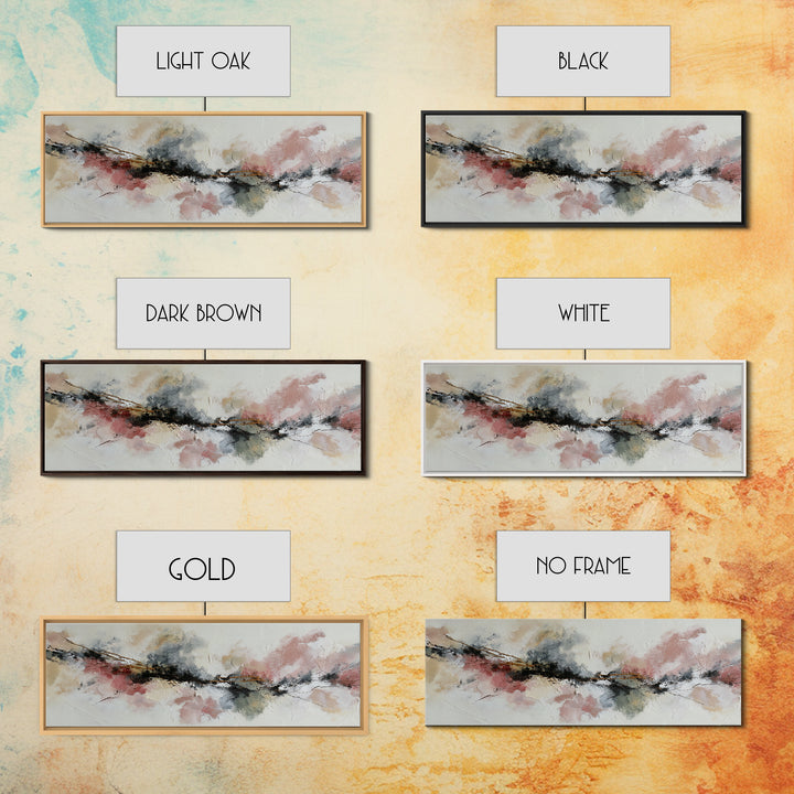 Contemporary Abstract with Layered Pigments and Energetic Canvas Print, Art, Canvas Wall Art, Living Room Decor, ART-3x1-90