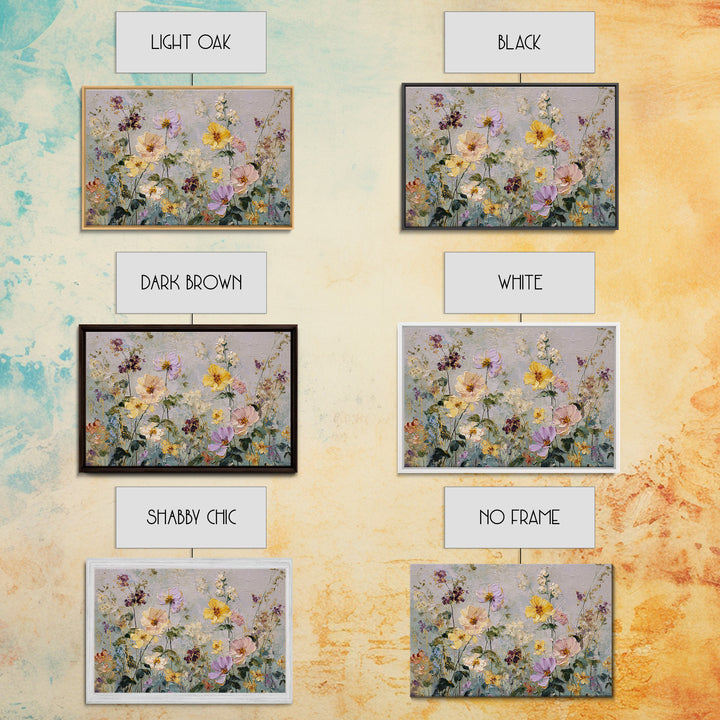 Painterly Meadow with Loose Impressionist Flowers Canvas Print, Art, Canvas Art, Living Room Decor, Fine Art, ART-3x2-43