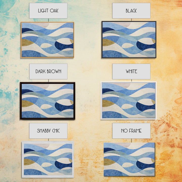 Abstract Water Forms Framed Canvas Print, Art, Metal Wall Art, Living Room Decor, Abstract Art, Textured Wall Art, ART-3x2-71