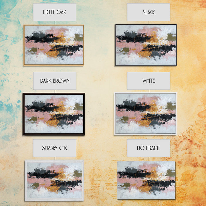 Contemporary Abstract with Layered Pigments and Energetic Framed Canvas Print, Art, Abstract Art, Living Room Decor, ART-3x2-78