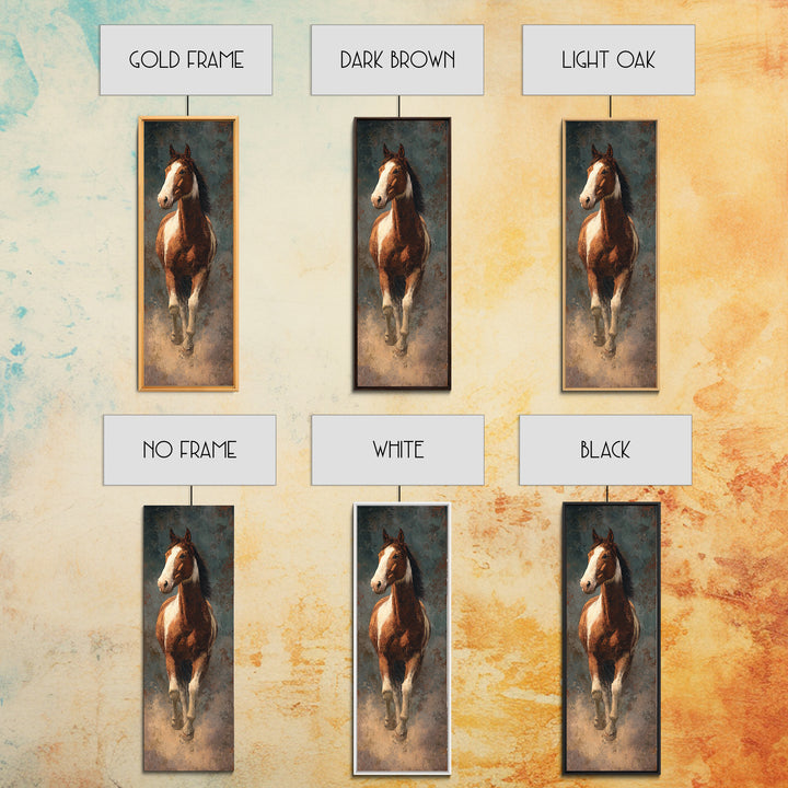 Statement Horse Silhouette Canvas Print, Above Sofa Art, Textured Painting, Living Room Decor, Statement, Abstract Wall Art, ASA-1x3-25