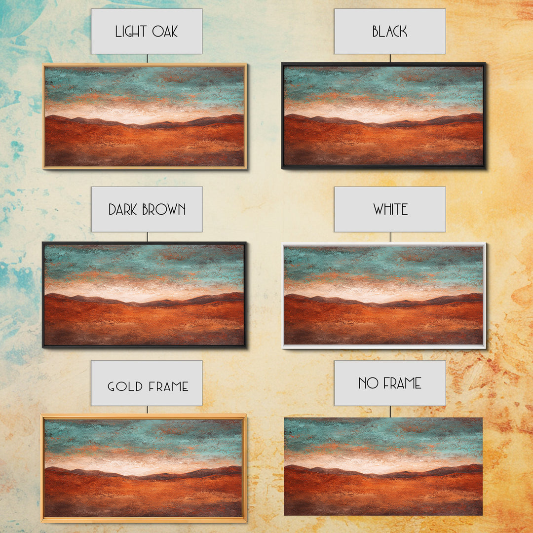 Abstract Canyon Landscape Framed Canvas Print, Above Sofa Art, Living Room Decor, Oil Painting, Statement 103, Set of Prints, ASA-2x1-3