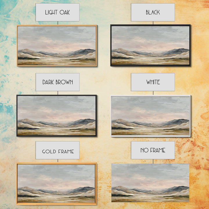 Sunlit Rolling Hills Framed Canvas Print, Above Sofa Art, Boho Decor, Living Room Decor, Fine Art, Statement, Large Wall Art, ASA-2x1-37