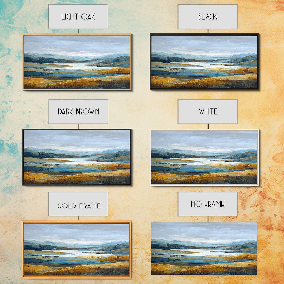 Oversized Abstract Landscape Framed Canvas Print, Above Sofa Art, Contemporary Art, Living Room Decor, Oil Painting, Statement, ASA-2x1-45