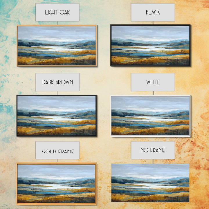 Oversized Abstract Landscape Framed Canvas Print, Above Sofa Art, Contemporary Art, Living Room Decor, Oil Painting, Statement, ASA-2x1-45