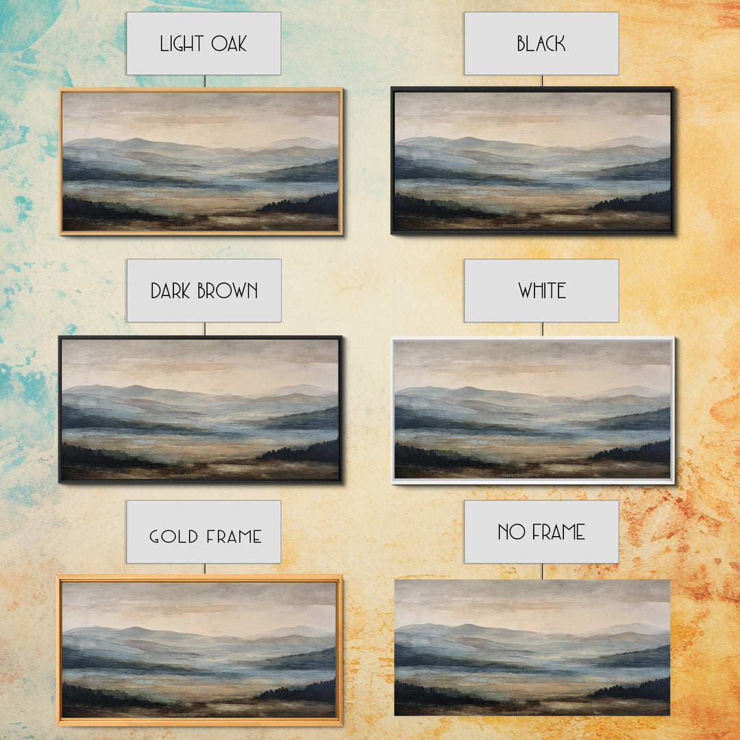 Oversized Abstract Landscape Canvas Print, Above Sofa Art, Framed Wall Art, Living Room Decor, Statement, Living Room Wall Art, ASA-2x1-69