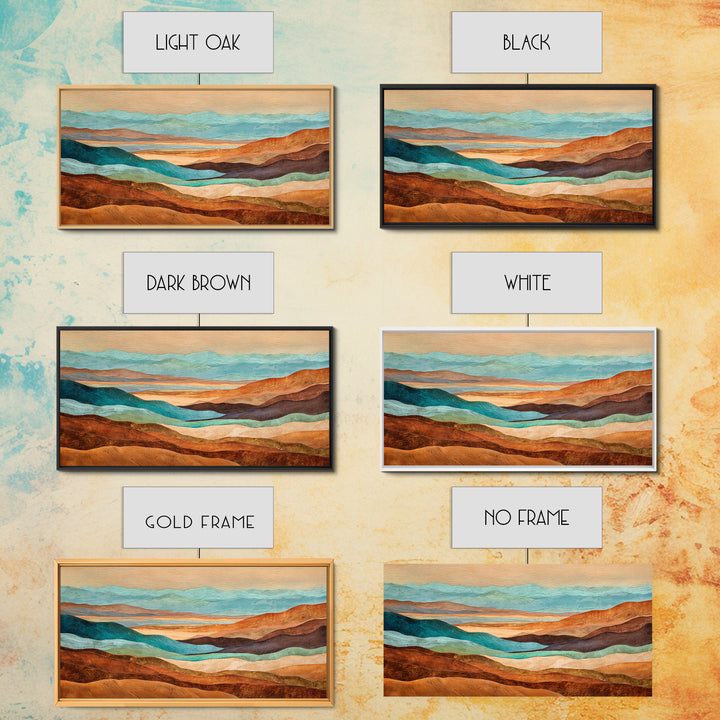 Abstract Canyon Landscape Framed Canvas Print, Above Sofa Art, Neutral Decor, Living Room Decor, Fine Art, Statement, ASA-2x1-75