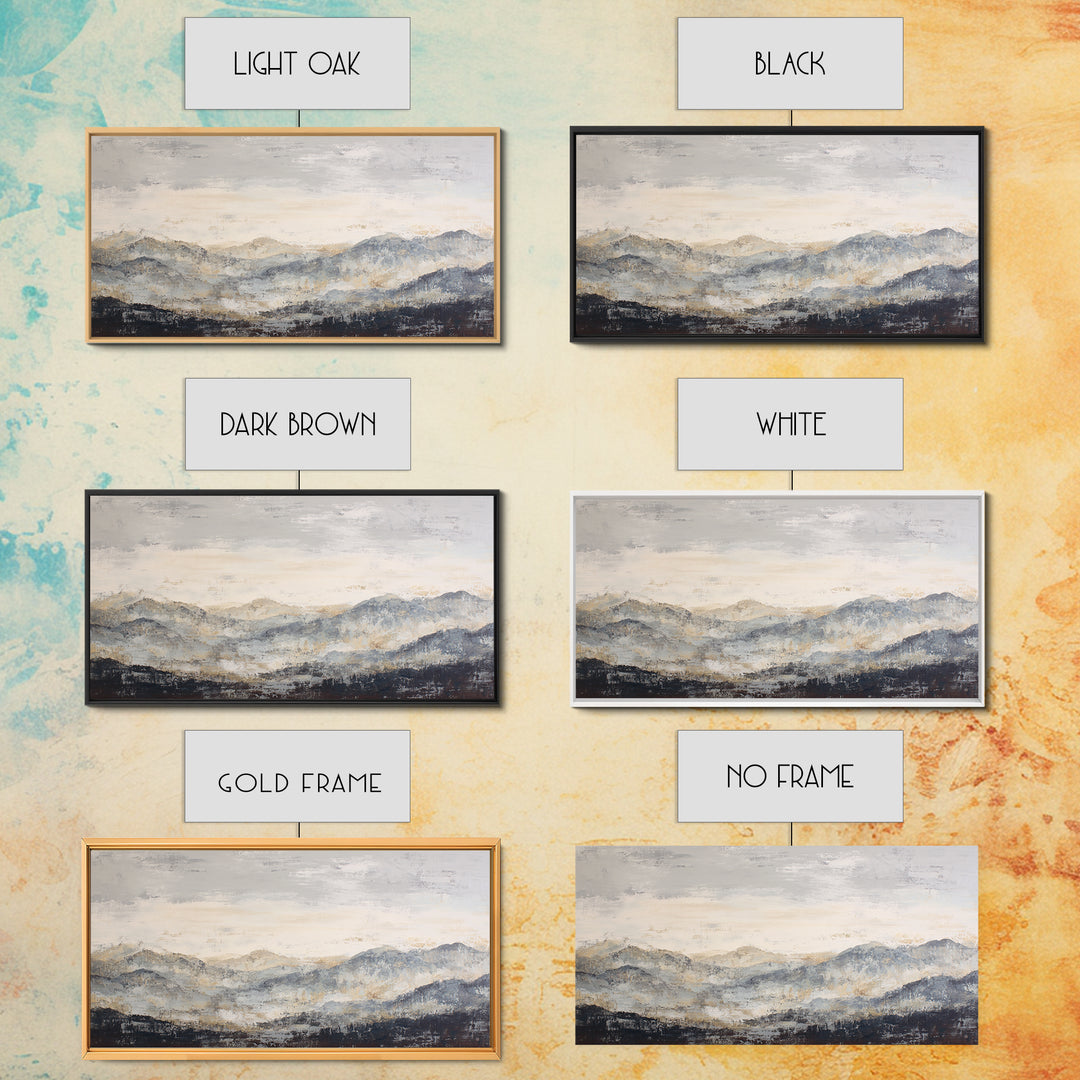 Sunlit Rolling Hills Framed Canvas Print, Above Sofa Art, Mid Century Modern, Living Room Decor, Fine Art, Statement, ASA-2x1-85