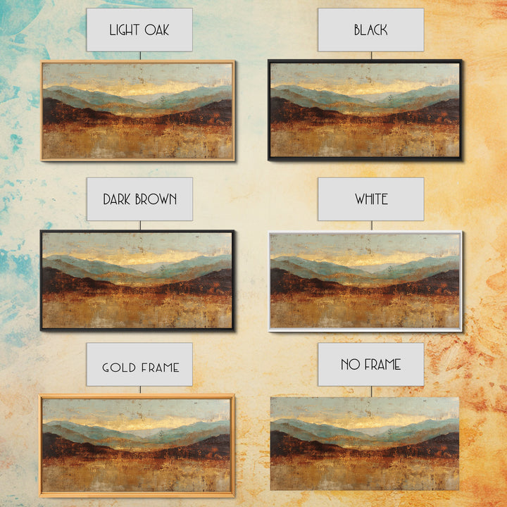 Abstract Canyon Landscape Framed Canvas Print, Above Sofa Art, Frame Tv Art, Living Room Decor, Statement, Coastal Wall Art, ASA-2x1-99