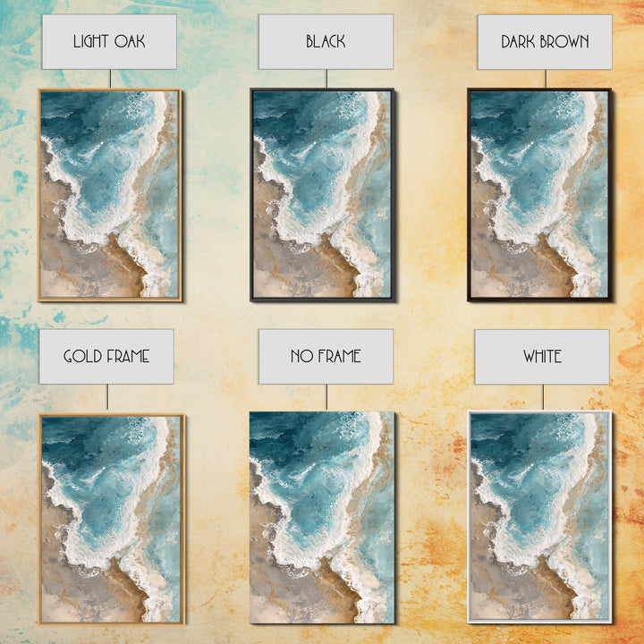 Panoramic Coastal Shoreline from an Aerial View Canvas Print, Above Sofa Art, Bedroom Wall Art, Living Room Decor, Statement, ASA-2x3-11